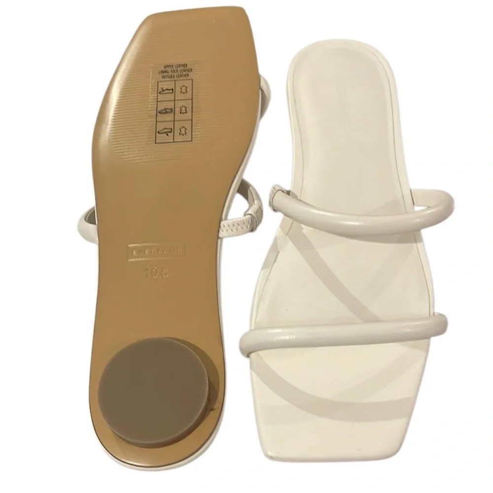 EVERLANE The Double Strap Slip-On Edgy Leather Boho Sandal 10.5 - Picture 12 of 15